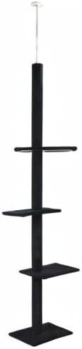 Cat Craft Cat Tree Floor to Ceiling 95-108" Tall Cat Tree Carpet Cat Tower Kitten Tree Sisal Scratching Post and Mat Cat Pole for Indoor Cats, Charcoal, Style A