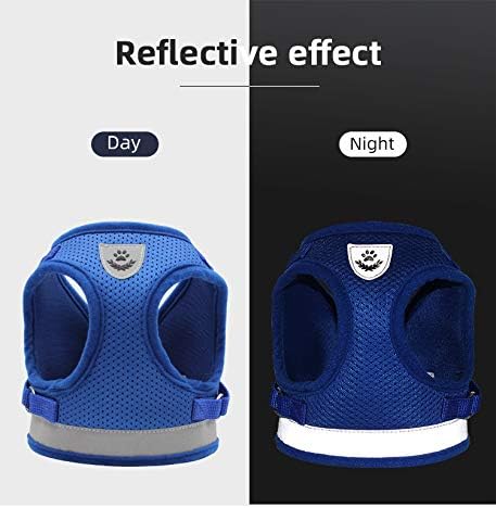 Comfort Step-in Cat Dog Harness and Leash Set for Puppies Cats Kitty Escape Proof Pet Vest Harnesses for Small Animals Rabbit/Mouse/Cats (S:1.5-3KG, Red)