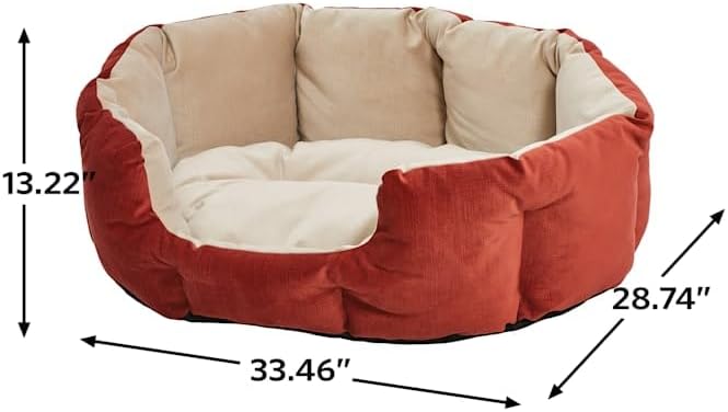 Midwest Homes for Pets QuietTime Deluxe Tulip Nesting Pet Bed, Russet/Tan, Medium