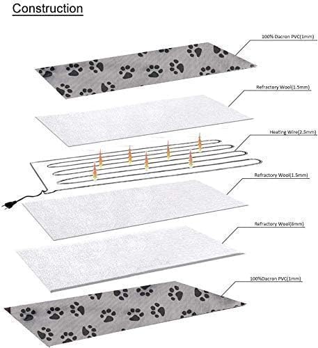 Extra Large Pet Heating pad Dog Cat Heated Bed mat Puppy Heating pad for whelping Box Electric Heating Blanket Outdoor Dog House Heater Water Resistant Easy Clean