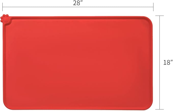 AUDWUD Silicone Waterproof Pet Feeding Mats,Anti Slip Bowl Pad, Dog Mat for Food and Water