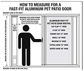 Ideal Pet Products Aluminum Pet Patio Door, Adjustable Height 77-5/8" to 80-3/8", 10-1/2" x 15" Flap Size, White