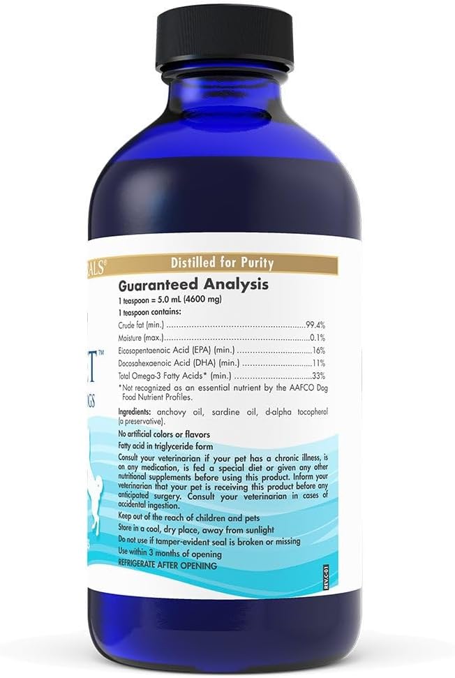 Nordic Naturals Omega-3 Pet, Unflavored - 8 oz - 1518 mg Omega-3 Per Teaspoon - Fish Oil for Medium to Large Dogs with EPA & DHA - Promotes Heart, Skin, Coat, Joint, & Immune Health