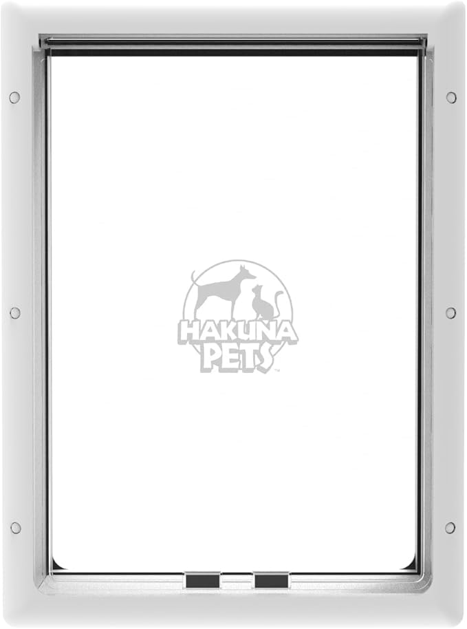 Essential Pet Door for Screens, Doors and Walls up to 2.76" Thick, for Dogs up to 100 lbs., Large, White