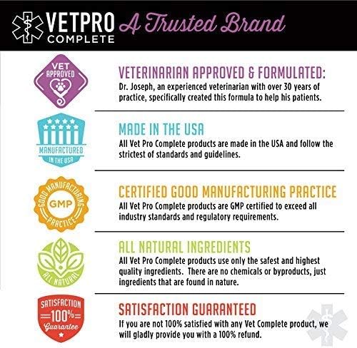 VetPro Complete Dr. Joseph's Dog Hip and Joint Supplement, 60 Count, Pain and Inflammation Relief Chews with Glucosamine, Chondroitin, MSM, Turmeric, Vitamin C, Omega 3