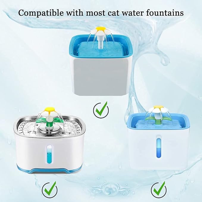 Pack Cat Water Fountain Filters, Cirfifth Cat Fountain Filter Replacement, for Square Cat Water Fountain Inside (4 Pack)