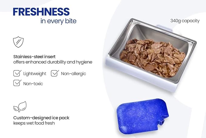 Closer Pets Stainless Steel Insert and Ice Pack for The MiBowl Automatic Microchip Pet Feeder…