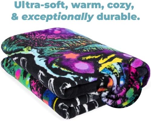 Dawhud Direct Colorful Dog Fleece Blanket for Bed, 50" x 60" Dean Russo II Dog Fleece Throw Blanket for Women, Men and Kids - Super Soft Plush Dog Blanket Throw