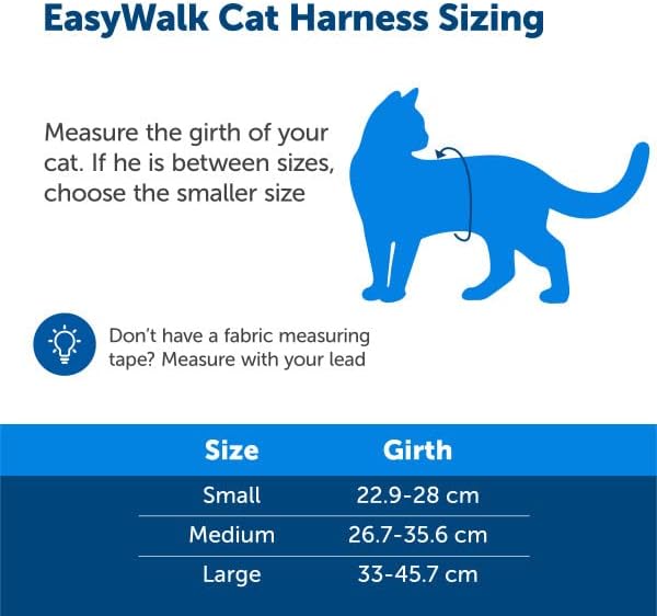 PetSafe Come with Me Kitty Harness and Bungee Leash, Large, Royal Blue