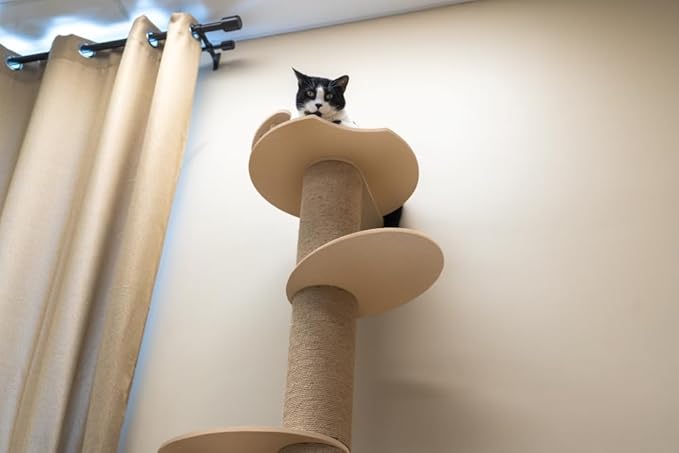 On2Pets Skyline Premium Sisal Cat Scratcher (Wall-Mounted 5 Level Cat Activity Tree)