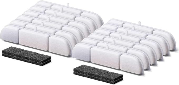 DownyPaws 12 Packs Replacement Filters for Battery Operated Cat Water Fountain DPWFP6 Fursink, 6 Months Set of Replacement Filters