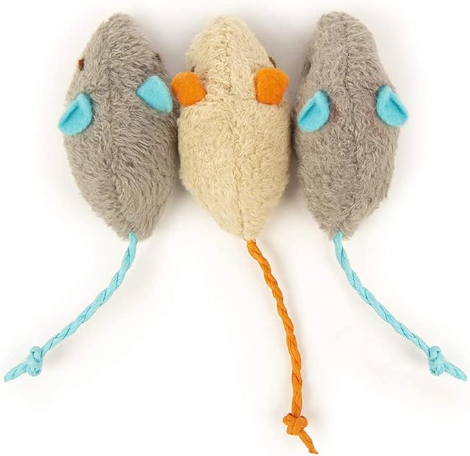 Q.Y.HOME Cat Toy Interactive Toy Plush Mouse Shaped Toy - (3 Pack),Small Breeds