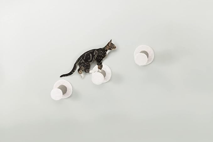 TRIXIE Wall Mount Cat Climbing Steps, Cat Furniture, Scratching Post, 3pcs, Gray