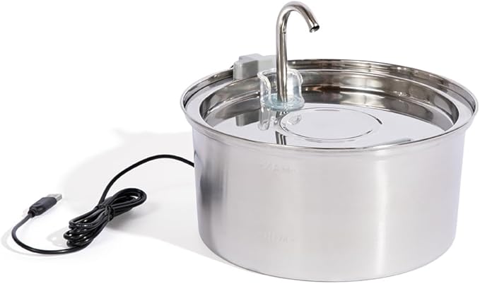 The KittySpout Stainless Steel Cat Water Fountain, 3.2L/108oz