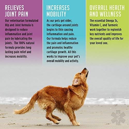 VetPro Complete Dr. Joseph's Dog Hip and Joint Supplement, 60 Count, Pain and Inflammation Relief Chews with Glucosamine, Chondroitin, MSM, Turmeric, Vitamin C, Omega 3
