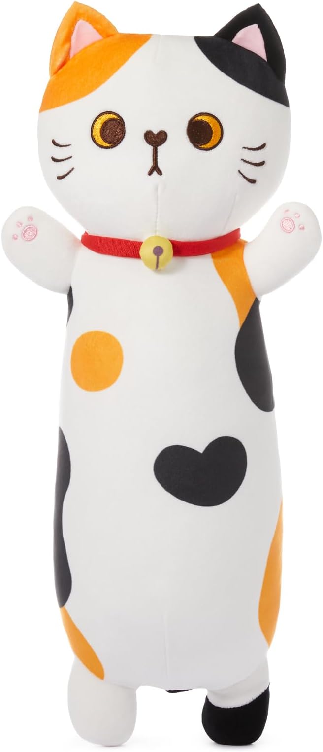 MINISO Long Cat Plush Pillow Kitten Body Pillow Stuffed Animals Soft Throw Sleeping Pillow Kawaii Cuddle Cartoon Stuffed Plush Toy for Kids Boys Girls, 20"