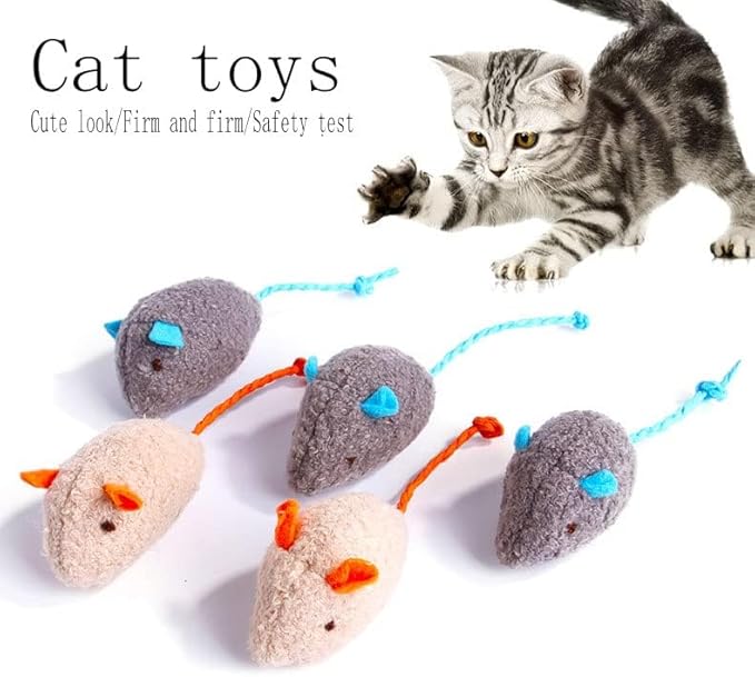 Cat Toy Interactive Toy Plush Kittens Kitty Mouse Shaped Toy, Cat Chew Toy Indoor.