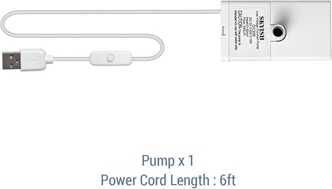 Veken Replacement Pump for 67oz, 95oz and 135oz Pet Fountain Cat Water Fountain Dog Water Fountain Ultra Quiet Long Lifespan Water Pump, USB Cable, LED Lights