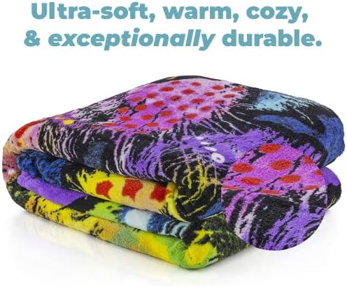 Dawhud Direct 50x60-Inch Cat Blanket Dean Russo 9 Lives - Plush Fleece Throw Blanket for Adults and Kids - Soft and Cozy for Bed, Couch, or Travel - Thoughtful Cat Lover Gifts for Women