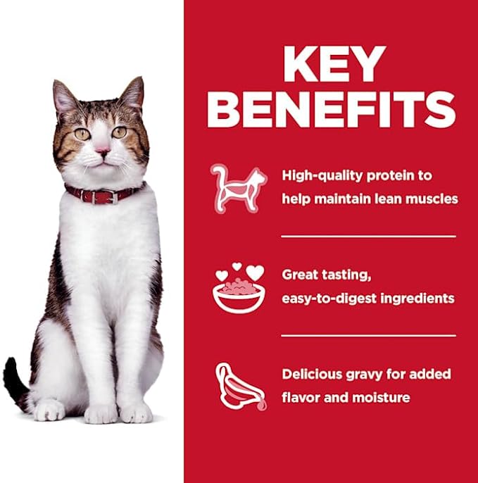 Hill's Science Diet Adult 7+, Senior Adult 7+ Premium Nutrition, Wet Cat Food, Variety Case: Chicken; Tuna Stew, 2.8 oz Pouch Variety Case, Case of 12