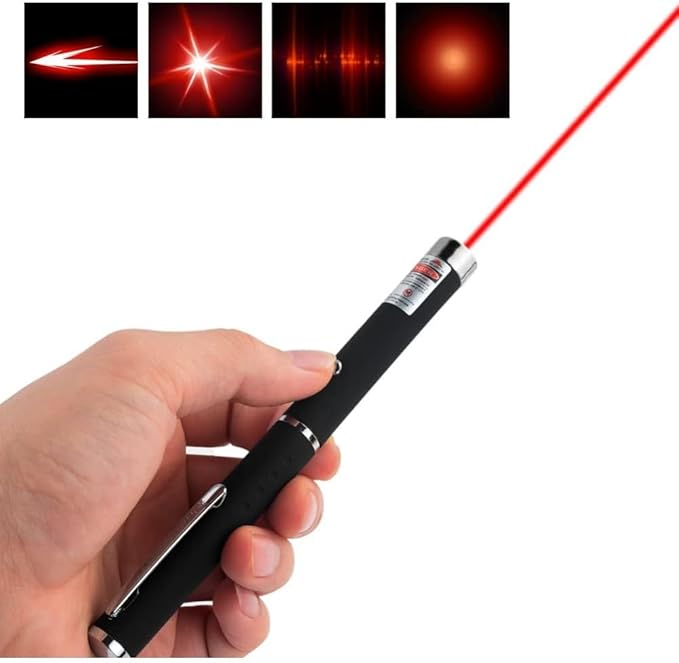 Laser Pointer Cat Toys Red Laser Presentation Remotes for Indoor Classroom Interactive Teaching (Red, Without Battery 1 Pack)