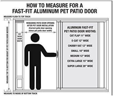 Ideal Pet Products Aluminum Pet Patio Door, Adjustable Height 77-5/8" to 80-3/8", 10-1/2" x 15" Flap Size, Mill/Silver