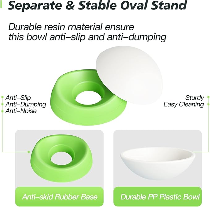 Cat Bowls Elevated Cat Food Bowl Adjustable Cat Dish Anti-Slip and Anti-Noise Raised Cat Bowl Protecting Pet’s Spine Thickened Plastic Bowl Suitable for Indoor Cats, 17 Oz