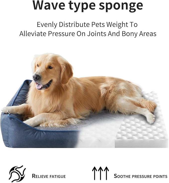 Orthopedic Dog Beds for Medium Large Dogs, Durable Egg Crate Foam Sofa Dog Bed wit Washable Removable Cover,Waterproof Lining and Nonskid Bottom,Pet Bed for Medium Dogs