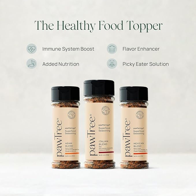 pawTree Food Toppers for Dogs & Cats - Boost Your Pet's Mealtime with These Delicious Pet Food Seasonings - Dry Mixers and Seasonings - Flavor Enhancer for Picky Eaters & Appetite Stimulation