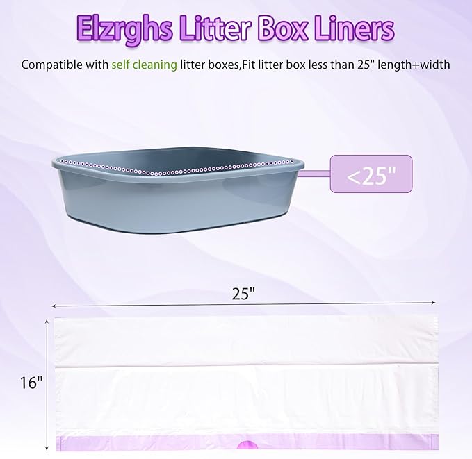 100 Pack Drawstring Cat Litter Box Liners Compatible with Litter-Robot 3/4, Waste Bags Heavy Duty for Automatic Self Cleaning Litter Box