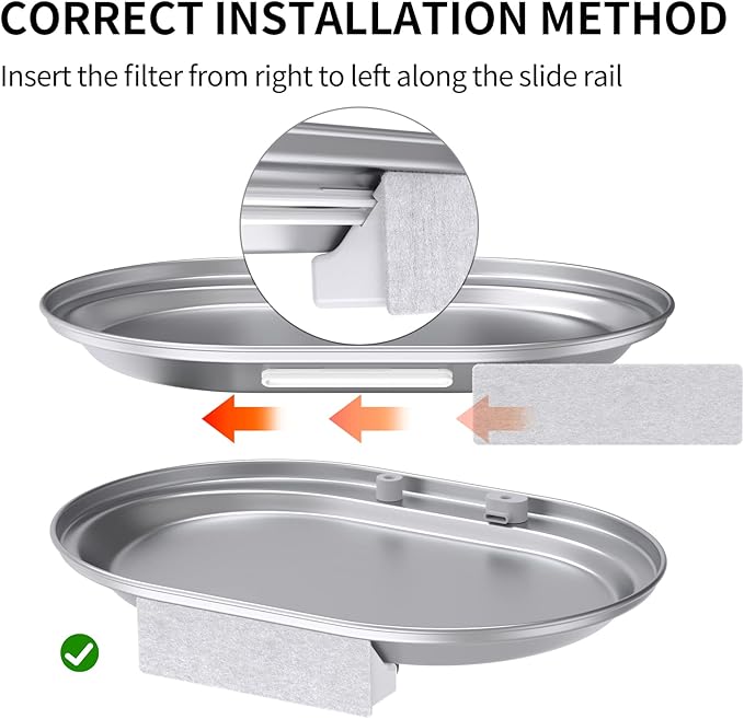 uahpet Stainless Steel Cat Water Fountain Replacement Filters 6 Pack with 8 Filter Sponges (water dispenser is not included), Compatible with uahpet Stainless Steel Pet Fountain (basic version)