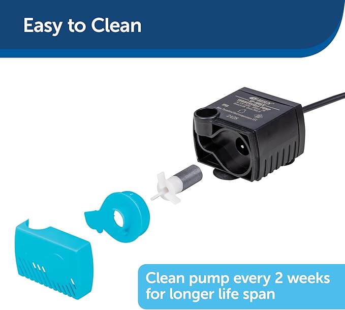 PetSafe Replacement Pump, Submersible, Quiet Operation, Compatible with Drinkwell Ceramic, Stainless Steel, 360 Pet Water Fountains (PAC00-13206)