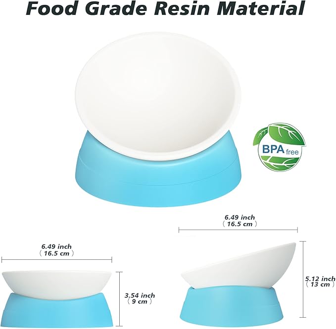 Cat Bowls Elevated Cat Food Bowl Adjustable Cat Dish Anti-Slip and Anti-Noise Raised Cat Bowl Protecting Pet’s Spine Thickened Plastic Bowl Suitable for Indoor Cats, 17 Oz