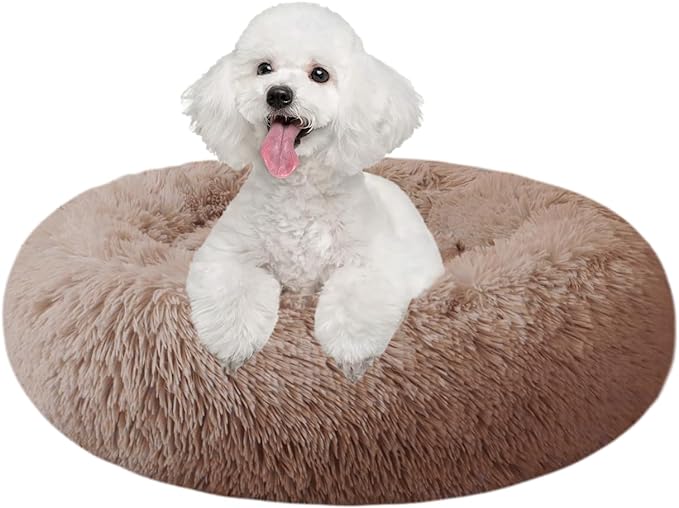 Nisrada Cat Beds for Indoor Cats,20 Inch Dog Bed for Small Melium Large Dogs, Washable-Round Pet Bed for Puppy and Kitten with Slip-Resistant Bottom