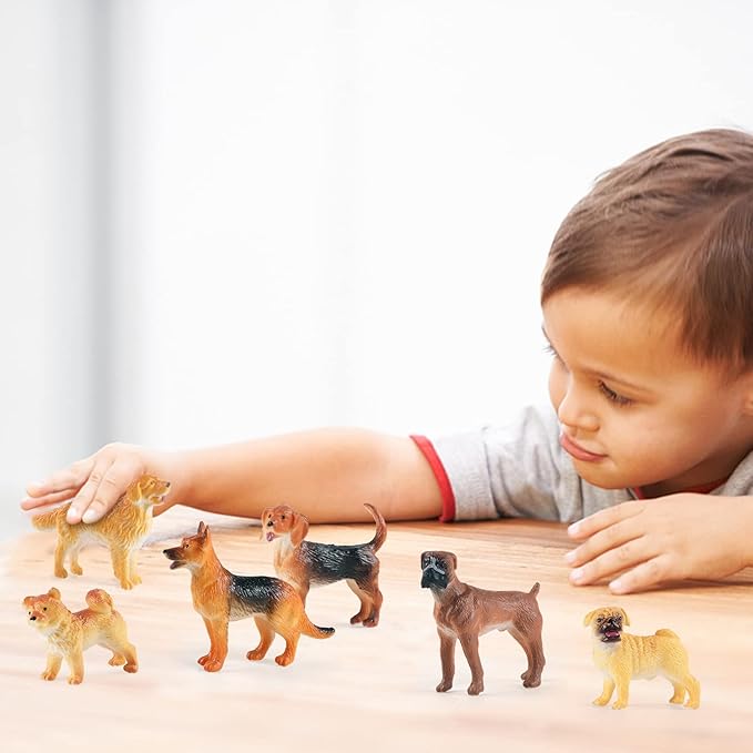 SIENON 12 Mini Dog Figurines, Realistic Puppy Figures, Cake Topper, Easter Eggs & Birthday Toy Set