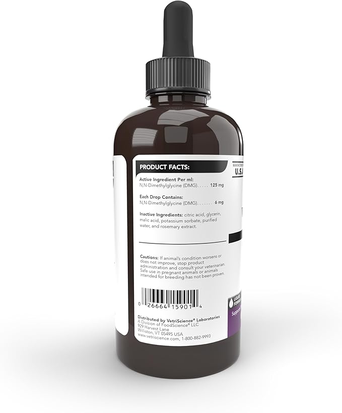 VetriScience Vetri DMG Liquid Drop - 114ml Bottle - Immune Support Supplements for Dogs and Cats