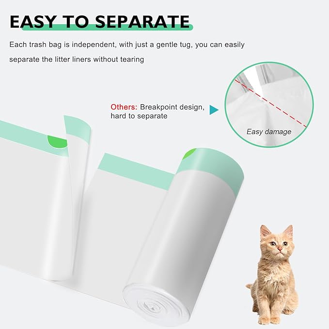 100 Pack Cat Litter Box Liner Bags Compatible with Self-cleaning Cat Litter Box, Thick Heavy Duty Drawstring Waste Drawer Liners Compatible with PURA X/MAX Automatic Litter Box -23" x 12"