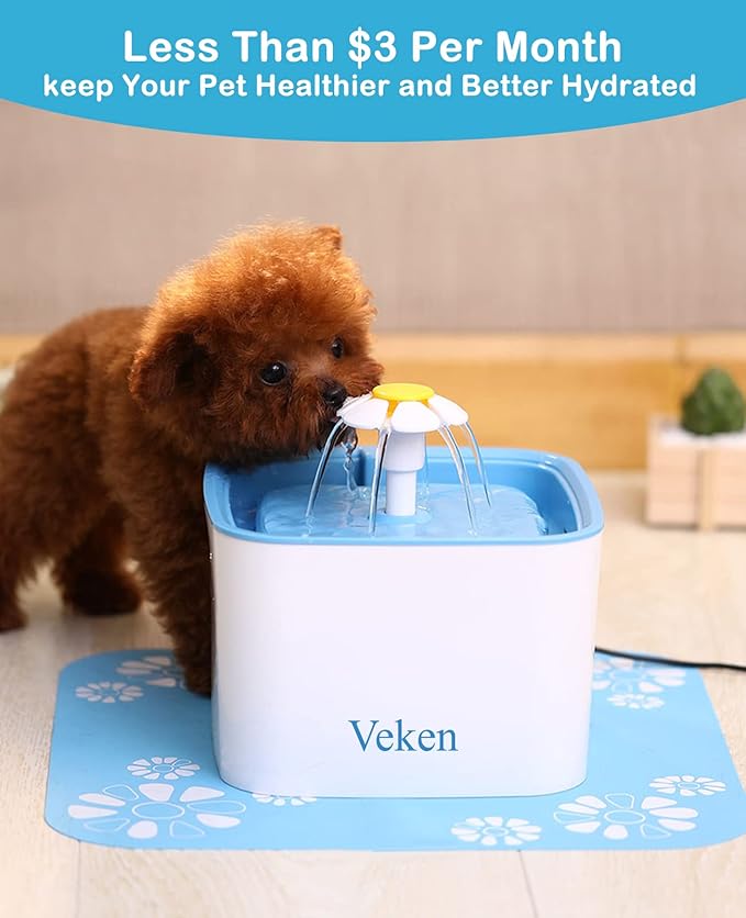 Veken 4 Pack Replacement Filters for 84oz/2.5L Automatic Pet Fountain Cat Water Fountain Dog Water Dispenser