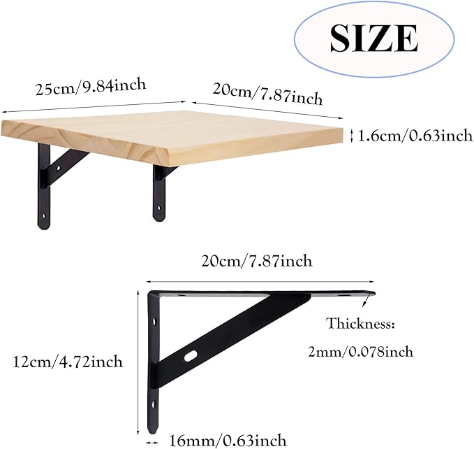 1 Pack Wall Mounted Cat Climbing Step Shelf Cat Hideaway Platform Climber Wooden Cat Step Cat Wall Furniture for Indoor Cat Playing Jumping Lounging 7.87 x 9.84 Inch / 20 x 25cm