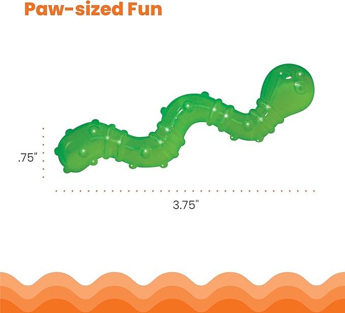 Catstages Orkakat Wiggle Worm Dental Catnip Cat Chew Toy, Assorted Color