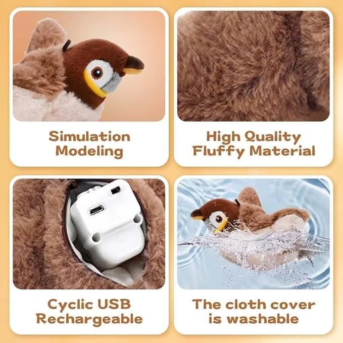 Flappy Chase Cat Toy, Flappy Bird Chase Cat Toy, Interactive Flying Bird Cat Toys for Indoor Cats, Flying Cat Toys for Indoor Cats, Simulated Interactive Chirping Bird Cat Toy Sparrow