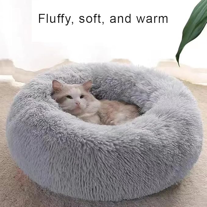 Dog Bed for Small Medium Large Dogs, 27 inch Calming Dogs Bed, Washable-Round Cozy Soft Pet Bed for Puppy and Kitten with Slip-Resistant Bottom