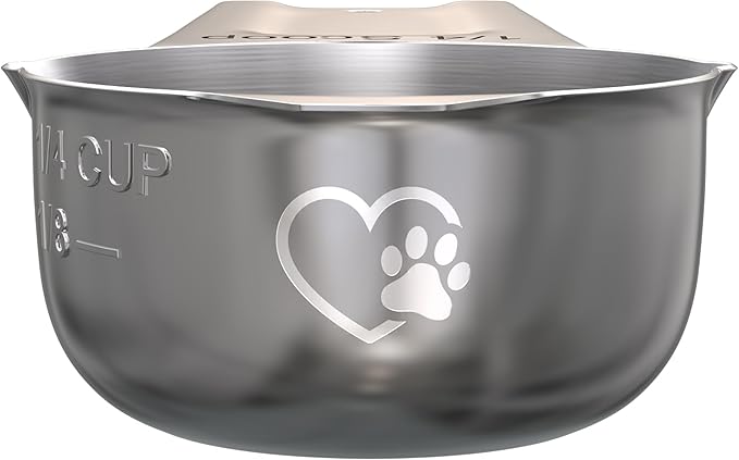 Color Up Dog and Cat Food 1/4 Scoop Premium Pet Food Measuring Cup - Stainless Steel (1/4 Scoop (1/4 Cup))