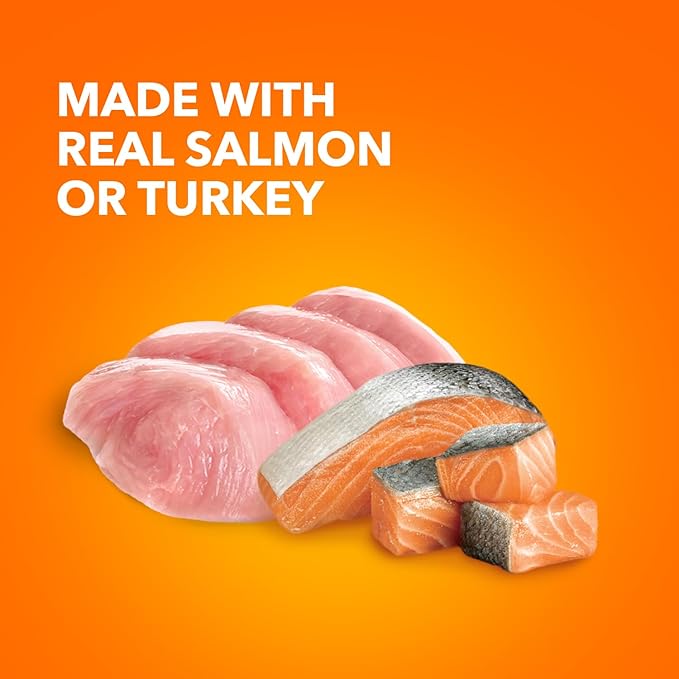 IAMS PERFECT PORTIONS Indoor Adult Grain Free* Wet Cat Food Pate Variety Pack, Salmon Recipe and Turkey Recipe, 2.6 oz. Easy Peel Twin-Pack Trays 24 Count, (Pack of 2)