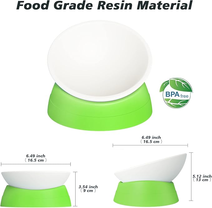 Cat Bowls Elevated Cat Food Bowl Adjustable Cat Dish Anti-Slip and Anti-Noise Raised Cat Bowl Protecting Pet’s Spine Thickened Plastic Bowl Suitable for Indoor Cats, 17 Oz
