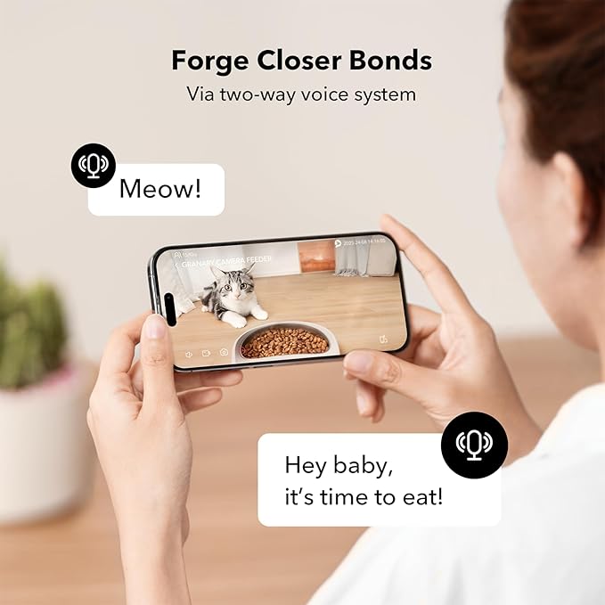 PETLIBRO Automatic Cat Feeder with Camera, 1080P HD Video with Night Vision, 5G WiFi Pet Feeder with 2-Way Audio, Low Food & Blockage Sensor, Motion & Sound Alerts for Cat & Dog Single Tray