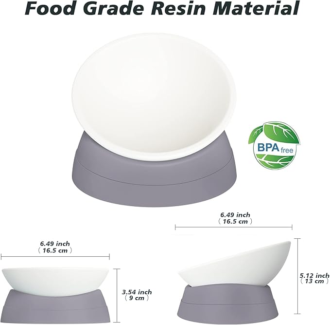 3Pcs Cat Bowls Elevated Cat Food Bowl Adjustable Cat Dish Anti-Slip and Anti-Noise Raised Cat Bowl Protecting Pet’s Spine Thickened Plastic Bowl Suitable for Indoor Cats, 17 Oz,