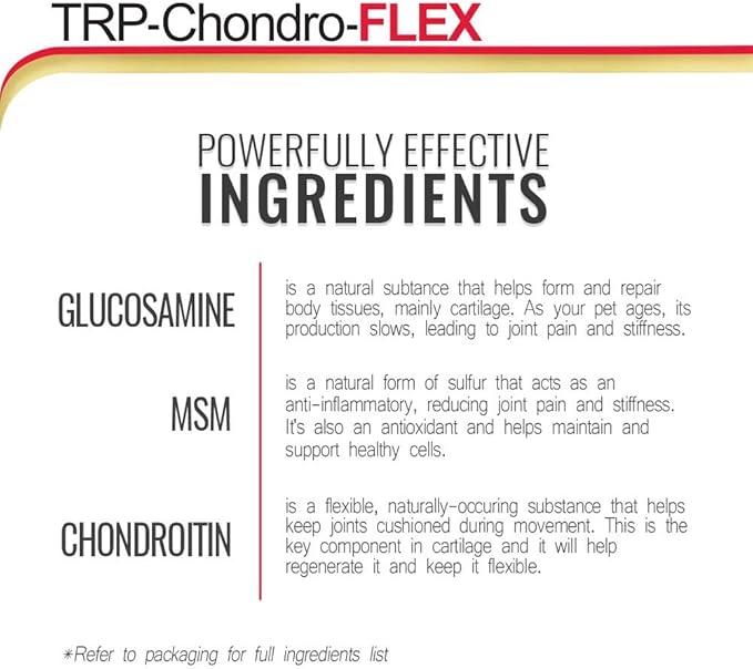 PHS TRP-Chondro-Flex Joint Support Supplement for Dogs - Glucosamine, MSM, Chondroitin - Hip and Joint Pain Relief and Support - Made in USA - 120 Soft Chews