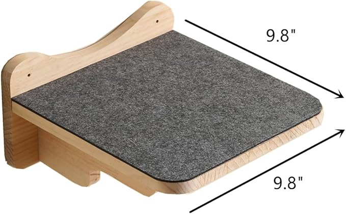 9.8" x 9.8" Solid Wood Wall Mounted Large Cat Steps, Cat Wall Furniture, Cat Wall Shelves, Stairs, Perch