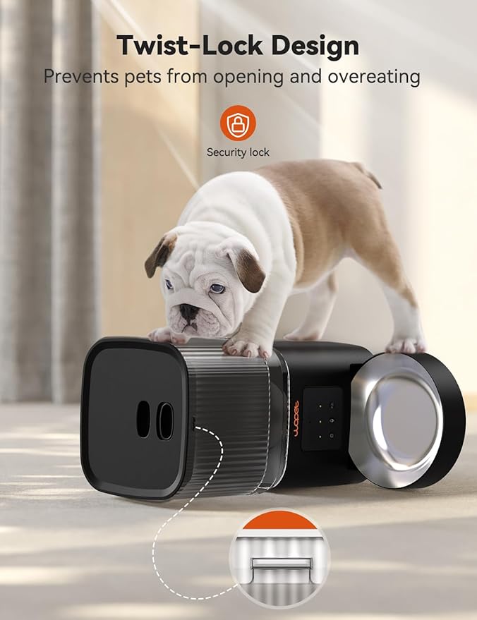 WOPET Automatic Cat Feeder, WiFi Automatic Dog Feeder with APP Control for Remote Feeding, Automatic Cat Food Dispenser with 10S Voice Record,1-10 Meals Per Day for Cats and Dogs